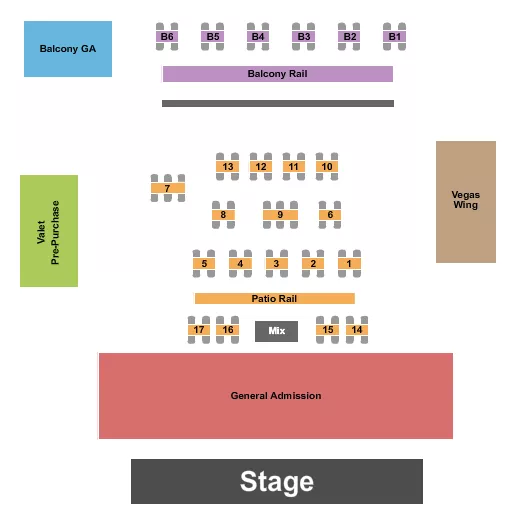  ENDSTAGE TABLES 4 Seating Map Seating Chart