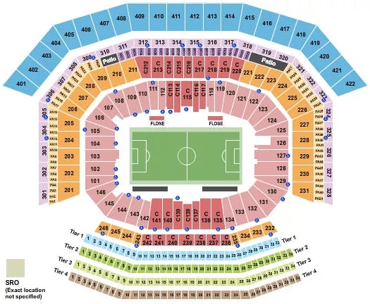 LEVIS STADIUM SOCCER 2 Seating Map Seating Chart