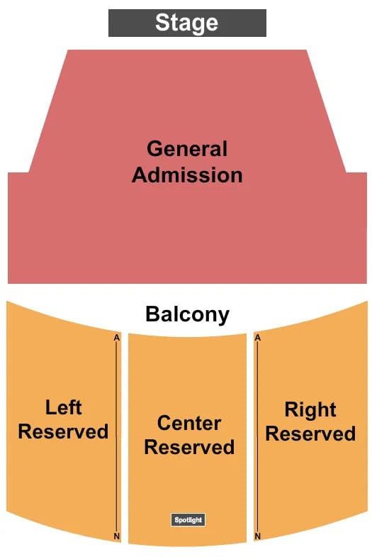 LIBERTY HALL KS END STAGE GA FLOOR Seating Map Seating Chart