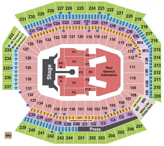  ROLLING STONES 2 Seating Map Seating Chart