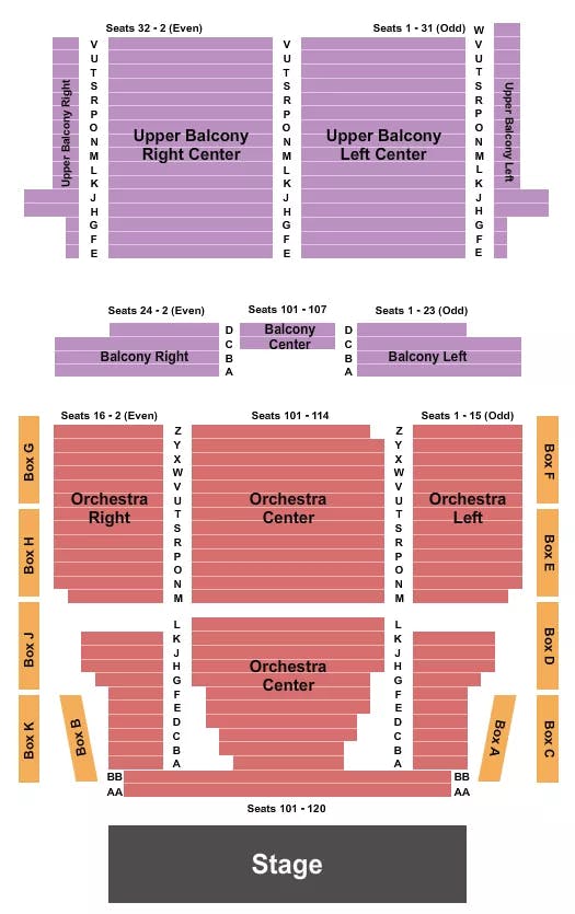 LINCOLN THEATRE DC ENDSTAGE 3 Seating Map Seating Chart