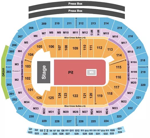  1975 Seating Map Seating Chart