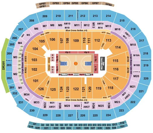  BASKETBALL PISTONS Seating Map Seating Chart