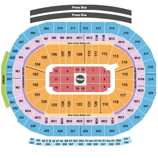  CENTER STAGE Seating Map Seating Chart