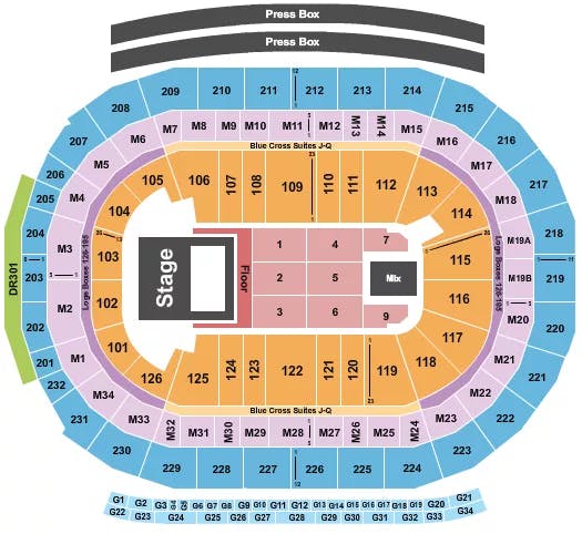  ENDSTAGE PIT Seating Map Seating Chart