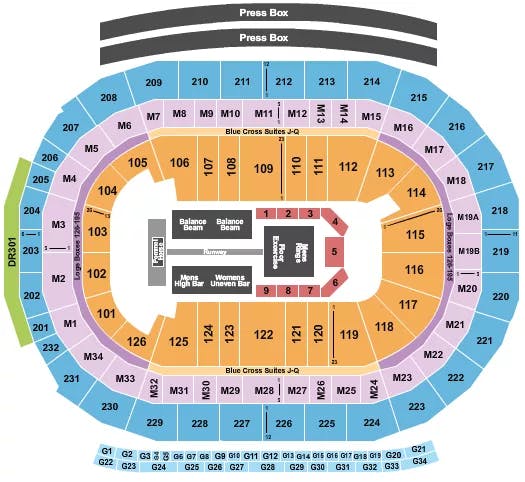  GOLD OVER AMERICA Seating Map Seating Chart