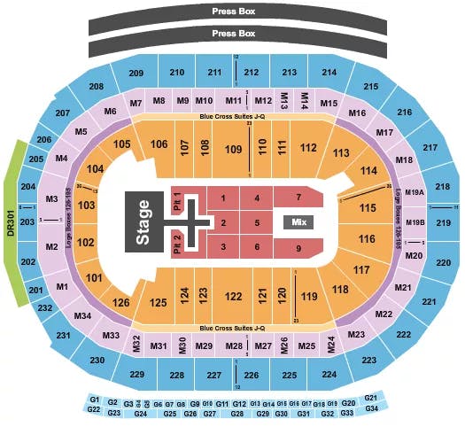  PHIL WICKHAM Seating Map Seating Chart