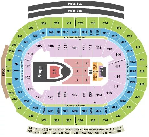  USHER 2 Seating Map Seating Chart