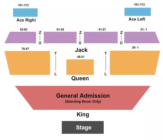  ENDSTAGE GA KING Seating Map Seating Chart