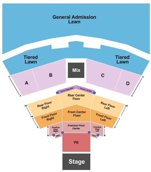  ENDSTAGE SMALL PIT 2 Seating Map Seating Chart