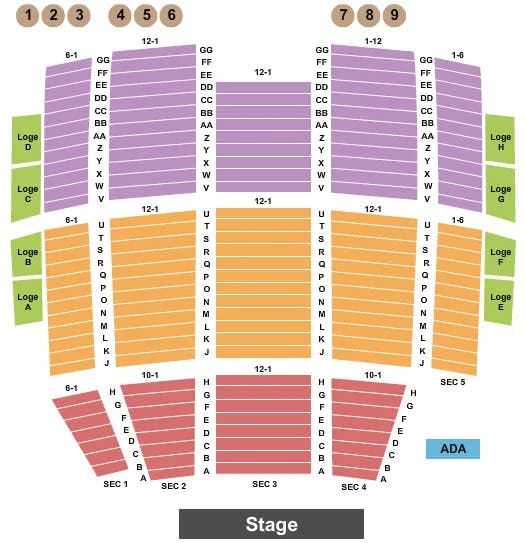  ENDSTAGE WITH TABLES Seating Map Seating Chart