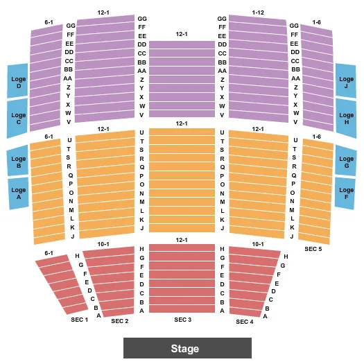  END STAGE Seating Map Seating Chart