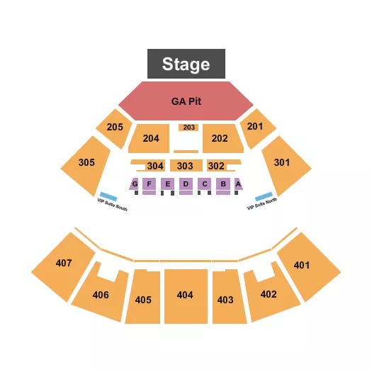  END STAGE GA PIT Seating Map Seating Chart