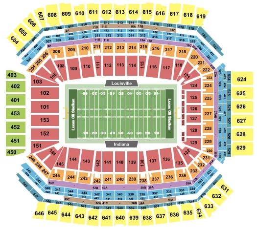  FOOTBALL COLLEGE Seating Map Seating Chart