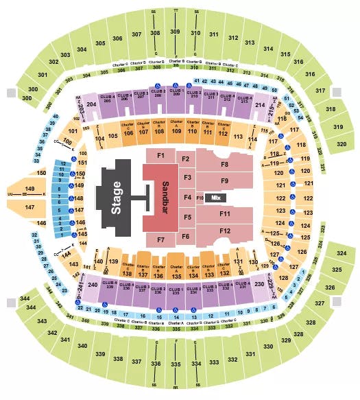  KENNY CHESNEY 1 Seating Map Seating Chart