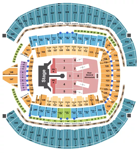  ROLLING STONES 2 Seating Map Seating Chart
