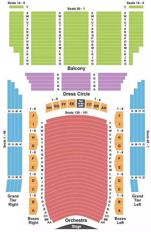 LYRIC OPERA HOUSE MD END STAGE Seating Map Seating Chart