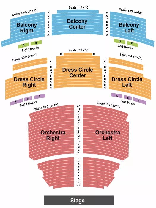 LYRIC THEATRE NEW YORK ENDSTAGE 3 Seating Map Seating Chart