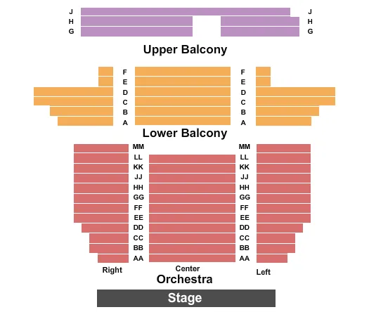 LYRIC THEATRE STUART END STAGE Seating Map Seating Chart
