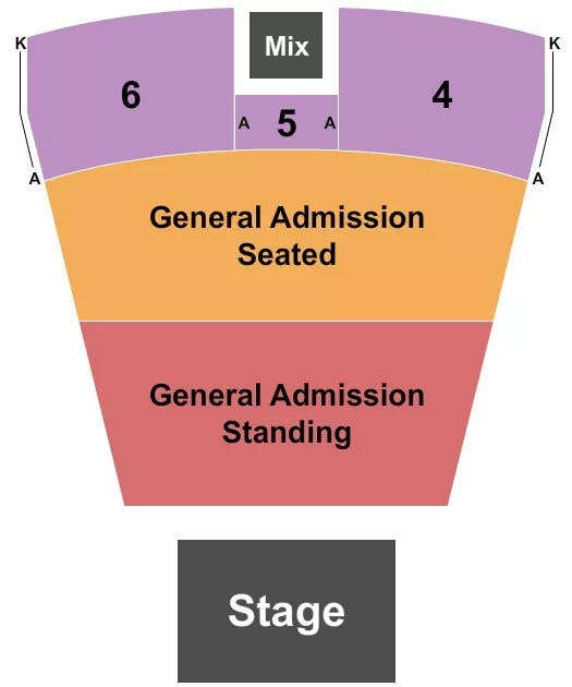 MGM NORTHFIELD PARK CENTER STAGE GA SEAT GA STAND Seating Map Seating Chart