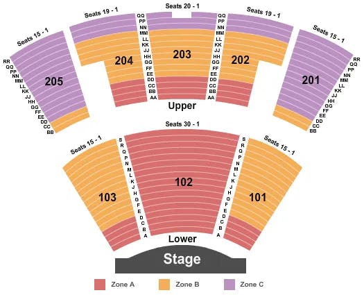  CIRQUE INT ZONE Seating Map Seating Chart