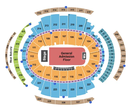  ENDSTAGE FULL GA FLOOR Seating Map Seating Chart
