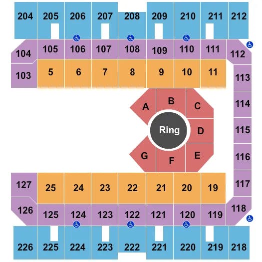 MACON CENTREPLEX COLISEUM BIG APPLE CIRCUS Seating Map Seating Chart