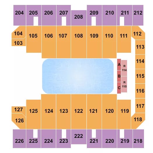 MACON CENTREPLEX COLISEUM DISNEY ON ICE Seating Map Seating Chart