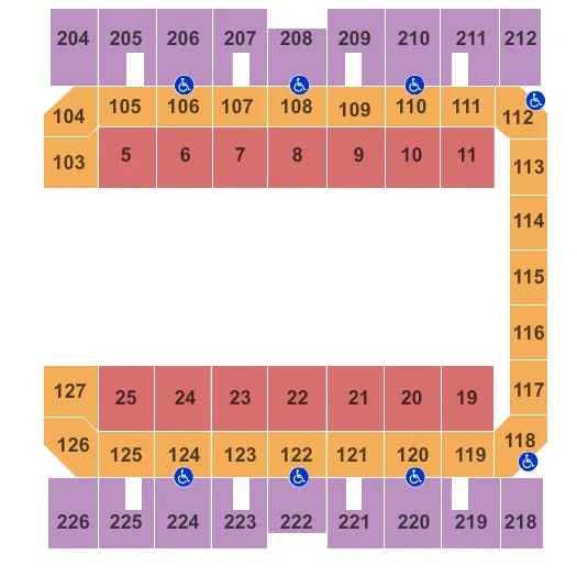 MACON CENTREPLEX COLISEUM OPEN FLOOR Seating Map Seating Chart