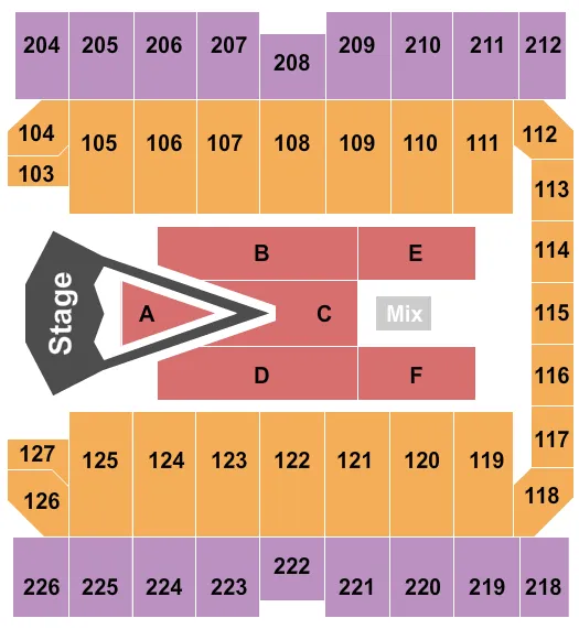 MACON CENTREPLEX COLISEUM FOR KING AND COUNTRY Seating Map Seating Chart