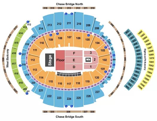  5 SECONDS OF SUMMER Seating Map Seating Chart