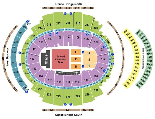  ENDSTAGE FRONT GA FLOOR Seating Map Seating Chart