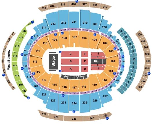  PHIL COLLINS Seating Map Seating Chart