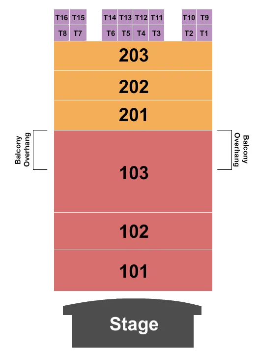 MADISON THEATER COVINGTON END STAGE Seating Map Seating Chart