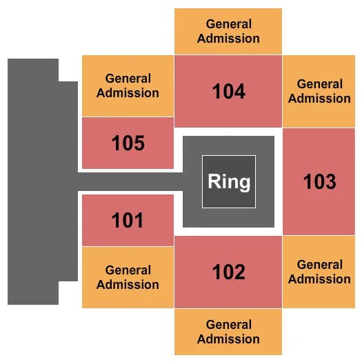 MAJED J NESHEIWAT CONVENTION CENTER IMPACT WRESTLING Seating Map Seating Chart