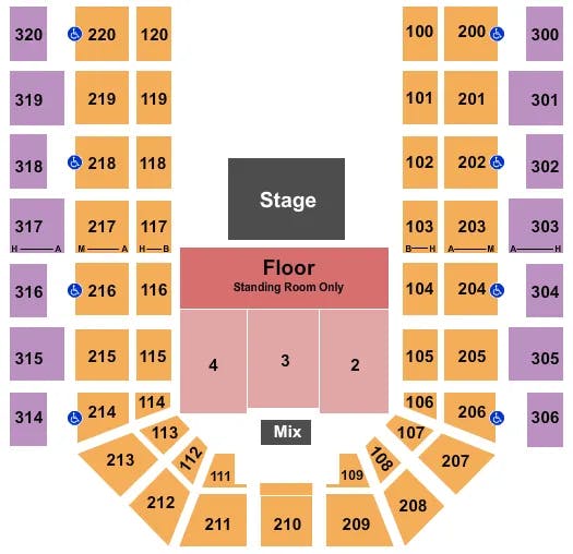  BRETT YOUNG Seating Map Seating Chart