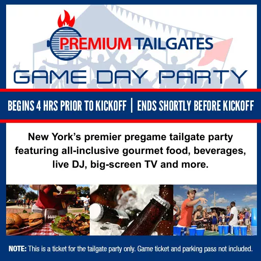 PREMIUM TAILGATE TENT NY PREMIUM TAILGATE GIANTS Seating Map Seating Chart