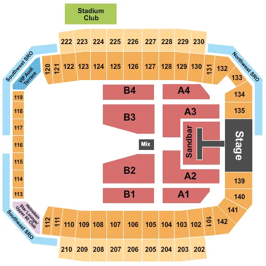  KENNY CHESNEY Seating Map Seating Chart