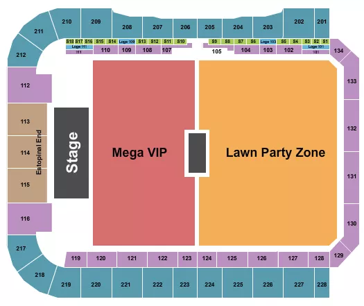  ENDSTAGE VIP LAWN Seating Map Seating Chart