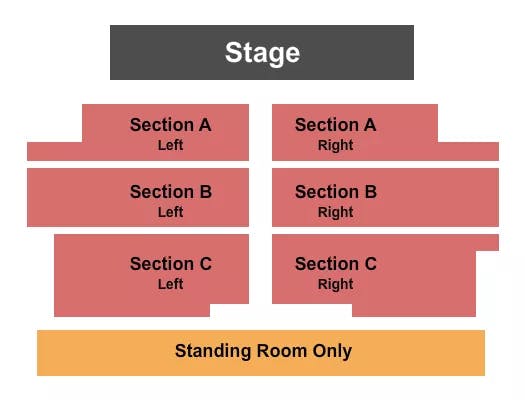MARQUEE THEATRE AZ ENDSTAGE 2 RSRV A C REAR SRO Seating Map Seating Chart