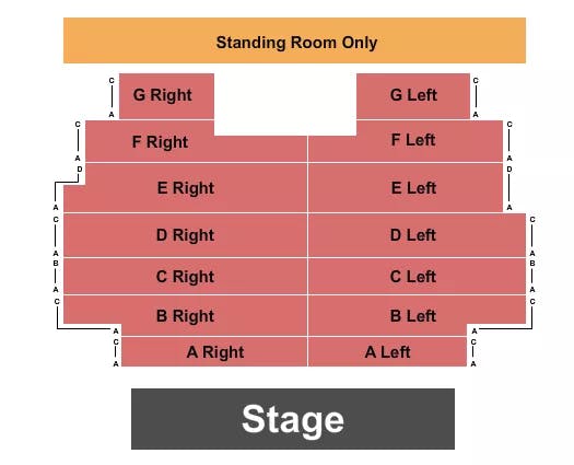 MARQUEE THEATRE AZ ENDSTAGE A G Seating Map Seating Chart