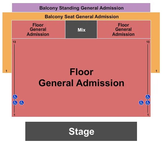 MARQUEE THEATRE AZ ENDSTAGE GA Seating Map Seating Chart