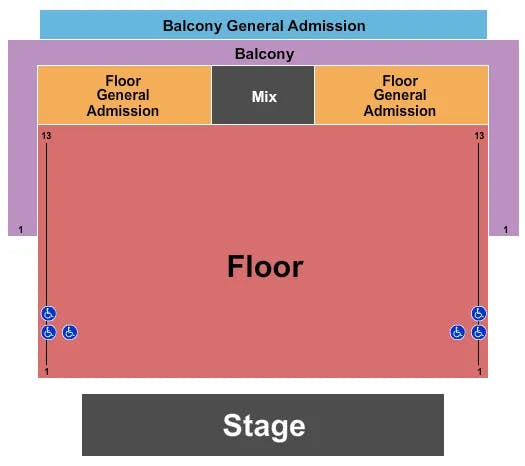 MARQUEE THEATRE AZ END STAGE Seating Map Seating Chart