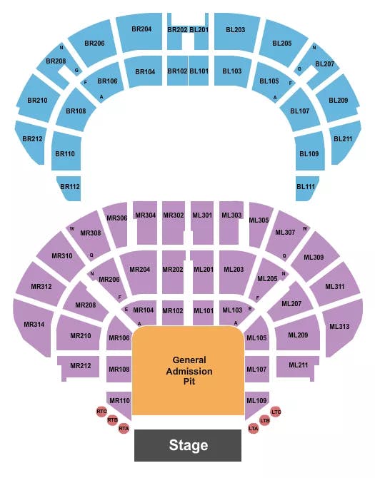  ENDSTAGE PIT 2 Seating Map Seating Chart