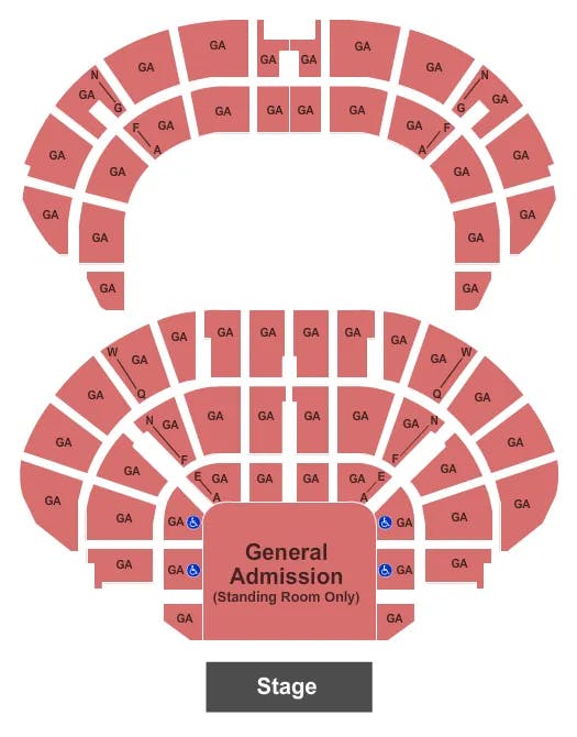  GENERAL ADMISSION Seating Map Seating Chart