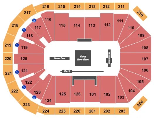  GYMNASTICS Seating Map Seating Chart