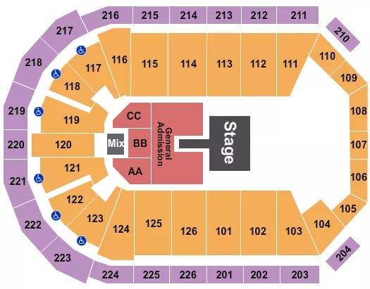  PARKER MCCOLLUM Seating Map Seating Chart