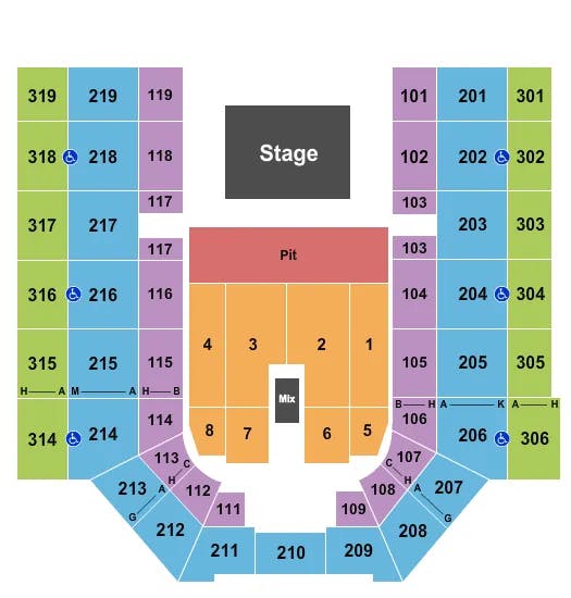  ENDSTAGE PIT RSV Seating Map Seating Chart