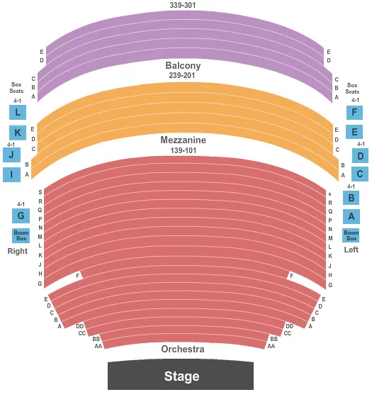  ENDSTAGE BALC GA Seating Map Seating Chart