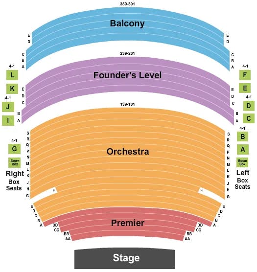  ENDSTAGE PREMIER Seating Map Seating Chart